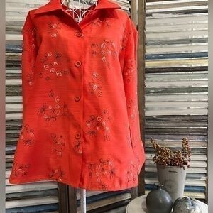 Selene Sport bright orange button down, Size XL. Like new condition.